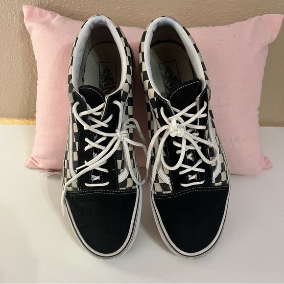 Checkered black and white Vans, men’s, low top with laces - Picture 2 of 7